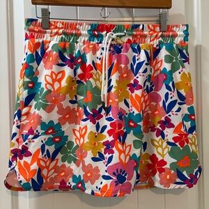 St John’s Bay Colorful Floral Skort Size M